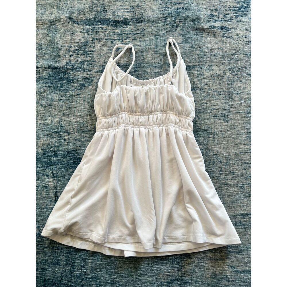 Aritzia Wilfred White GoodLux Ruby Drapey Jersey Scoopneck Peplum Top XXS - Picture 2 of 8